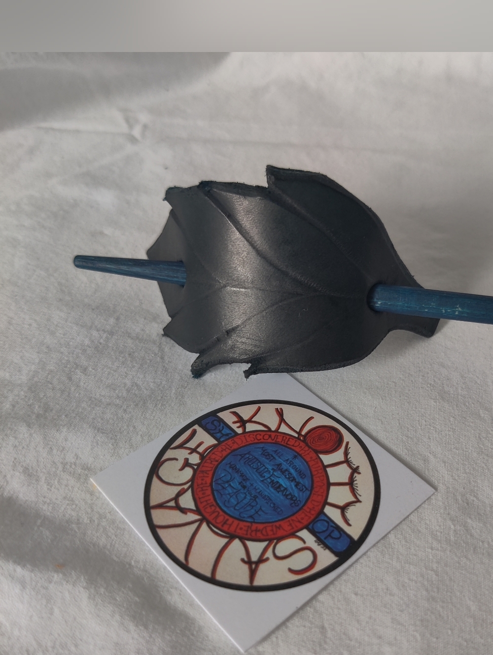 Leather Blowing Leaf Hair Slides - Small